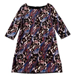 Creatures of the Wind Blue Iris Pre Fall 2016 Print 3/4 Sleeve Knee Length sz 10